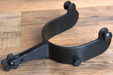 Hilason Western Black Steel Mens 5 Degree Bull Riding Spurs Pair